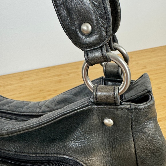 VTG! Osgoode Marley Feel The Difference Black Leather Hobo Shoulder Bag Purse - Picture 15 of 16